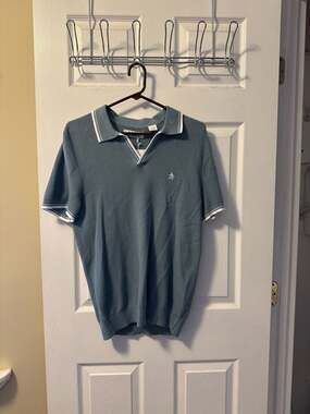 Original Penguin Textured Tipped Johnny Collar Sweater Polo